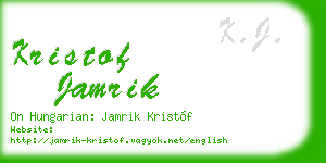 kristof jamrik business card